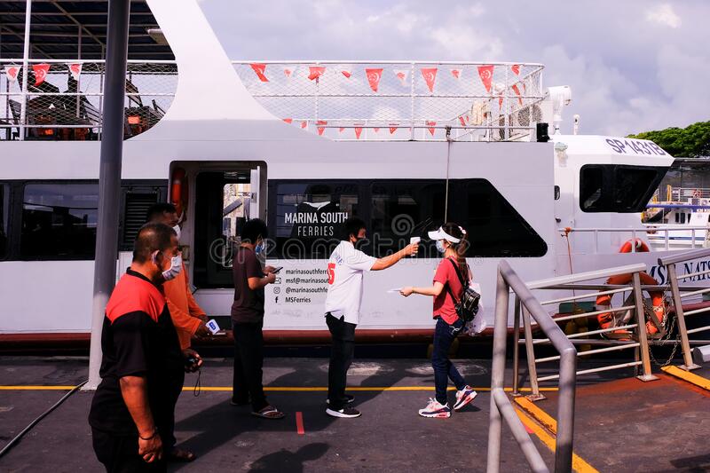 Passengers boarding ferry.