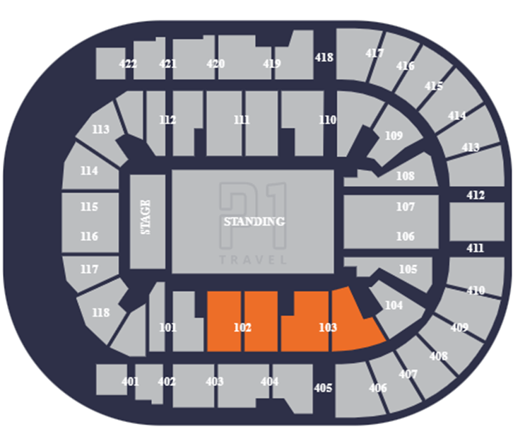 Overview map of a football stadium