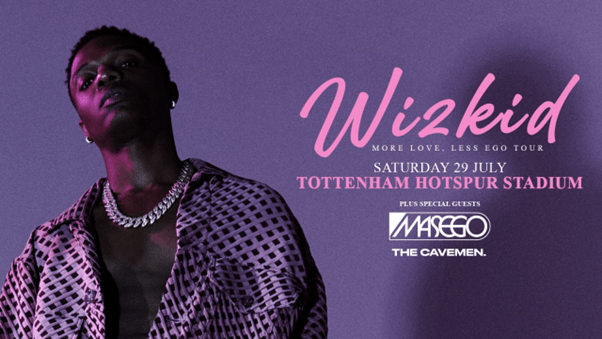 Music banner image for Wizkid, saturday 29july