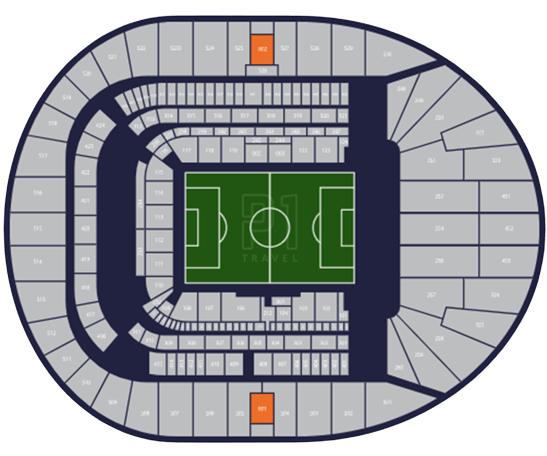 Overview map of a football stadium